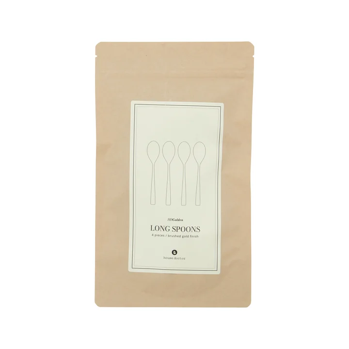 House Doctor - Golden Löffel, lang, gold (4er-Set)