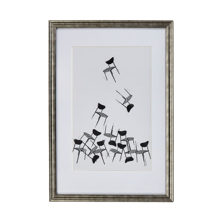 House Doctor - Inco Wandbild, 40 x 60 cm, schwarz / weiß