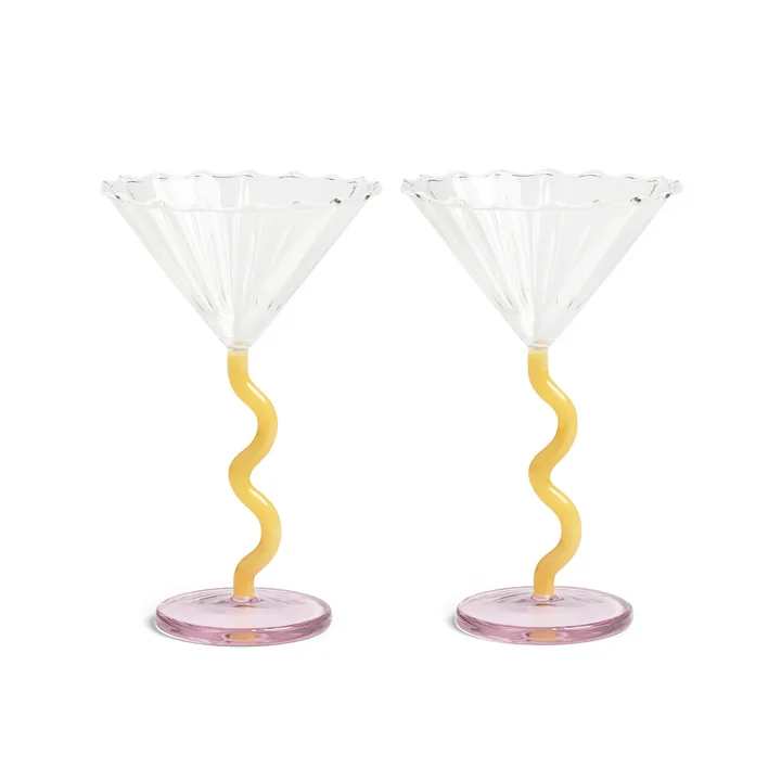 &klevering - Coupe Curve Cocktailglas, caramel (2er-Set)