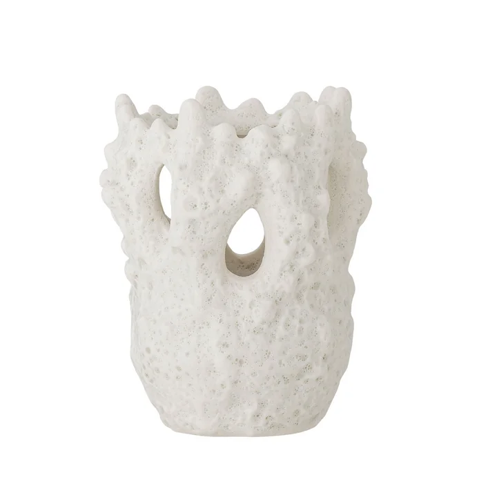 Bloomingville - Fianna Vase, H 12,5 cm, weiß