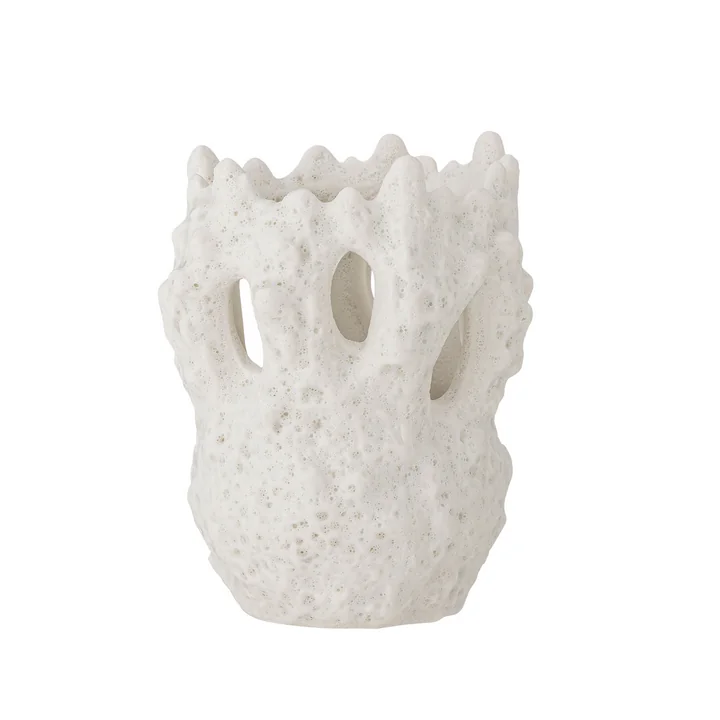 Bloomingville - Fianna Vase, H 12,5 cm, weiß
