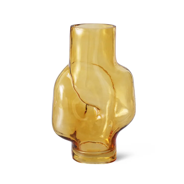 HKliving - Gleam Glas-Vase high, amber