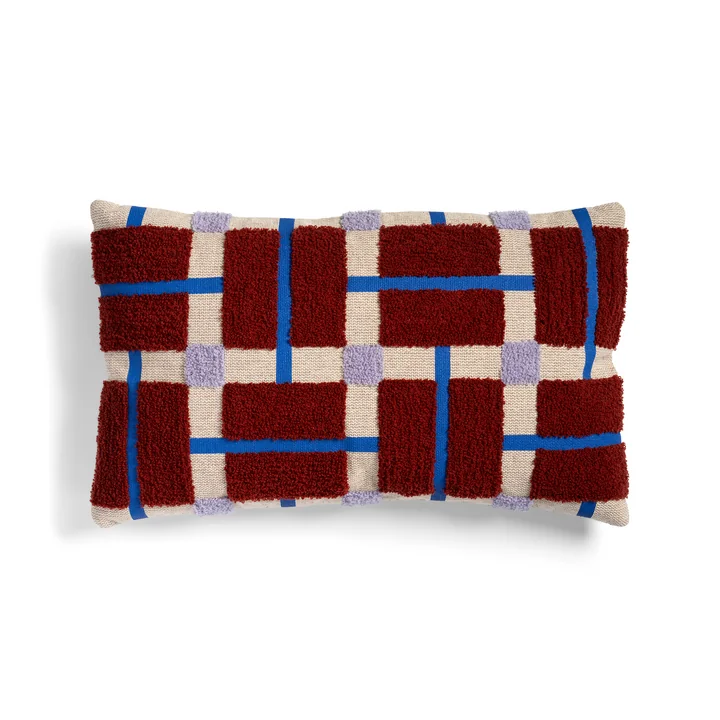 &klevering - Plano Kissen 50 x 30 cm, rot / blau