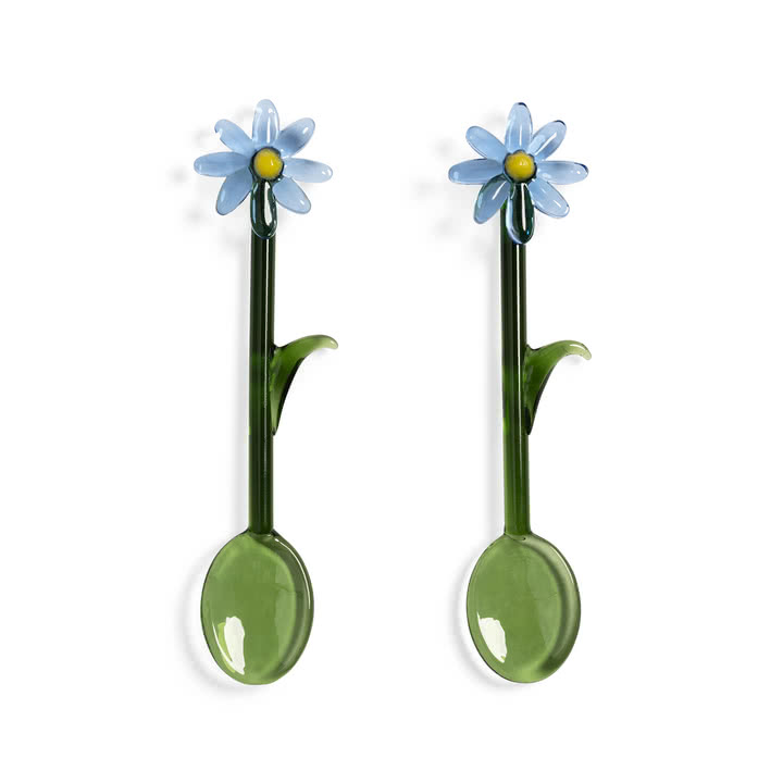 &klevering - Flora Löffel, blau (2er-Set)