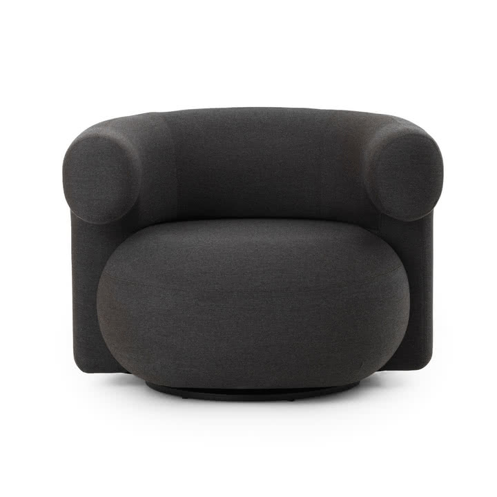 Normann Copenhagen - Burra Outdoor Lounge Chair mit Rückdrehfunktion, chestnut (Natté 10102)