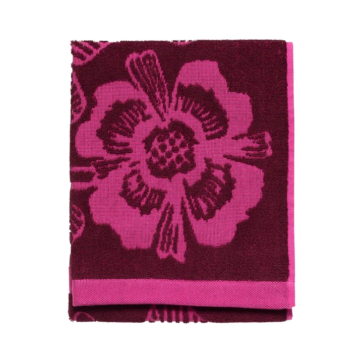 Marimekko - Tiara Badehandtuch, burgundy / pink