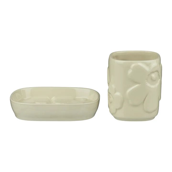 Marimekko - Unikko Badezimmer Accessoire Set, natur 