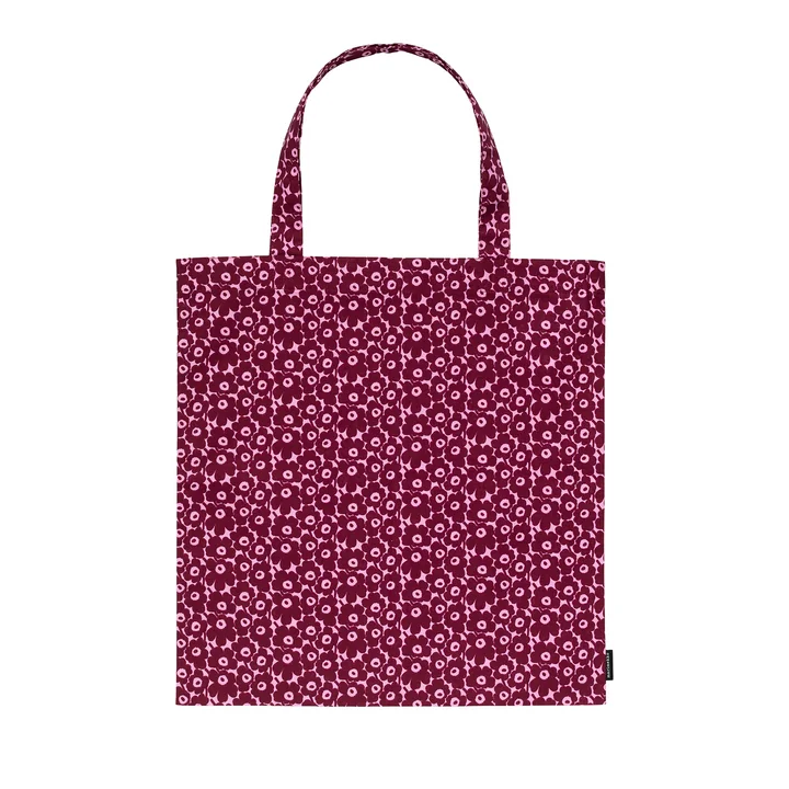 Marimekko - Pikkuinen Unikko Einkaufstasche, pink / dunkelrot 