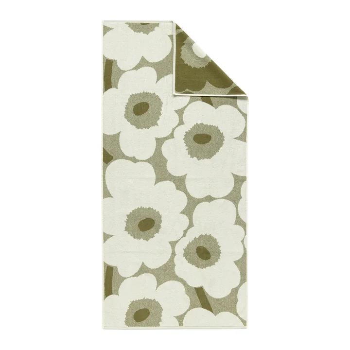 Marimekko - Unikko Badetuch 70 x 150 cm, green umber / cream 