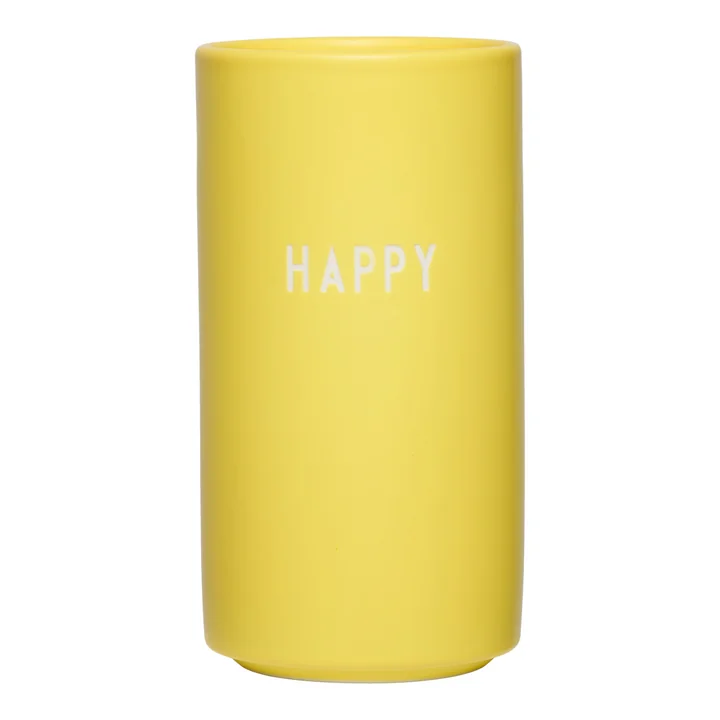 Design Letters - AJ Favourite Porzellan Vase, Happy / gelb