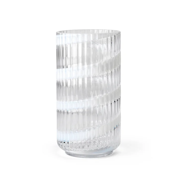 Lyngby Porcelæn - Glasvase, swirl, H 20,5 cm, transparent