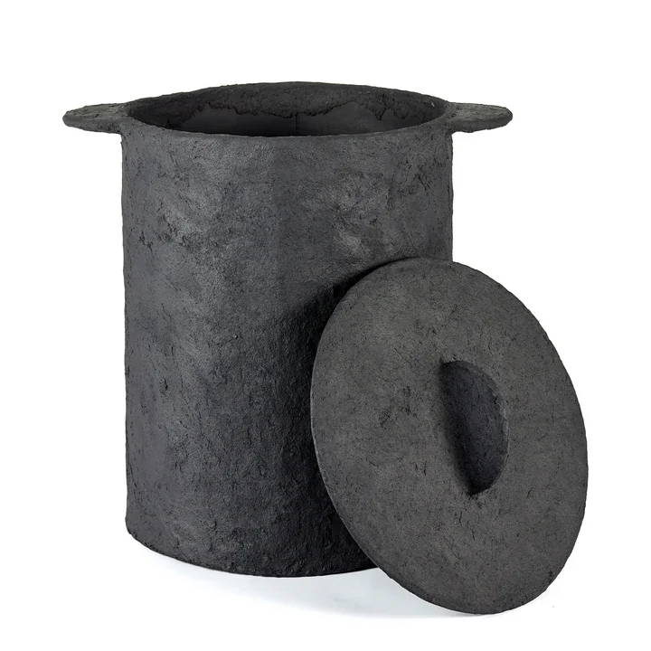 Serax - Earth Wäschekorb mit Leinensack L, schwarz