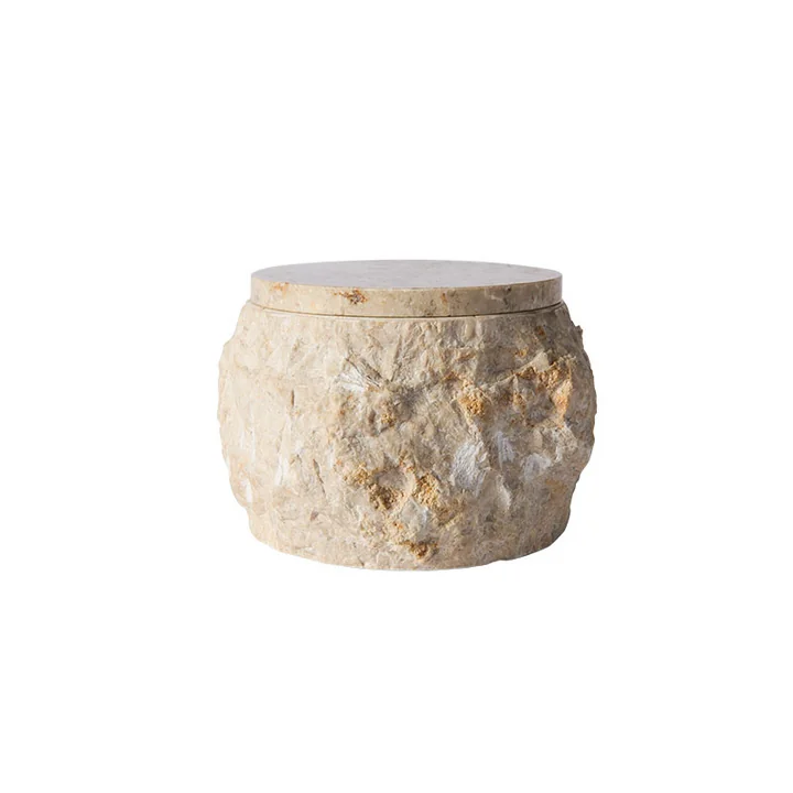 Muubs - Batu Krug mit Deckel, Ø 13 x 11 cm, creme