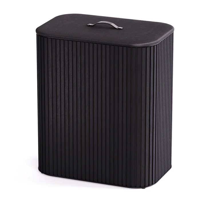 Joseph Joseph - Tota Twin Luxe Wäschetrennkorb mit zwei Fächern 90 l, Bambus schwarz