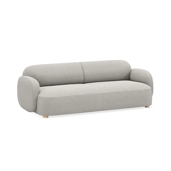 Northern - Gem 3-Sitzer Sofa, 220 x 97 cm, Eiche hell geölt / aluminiumgrau (Nevotex Grace)