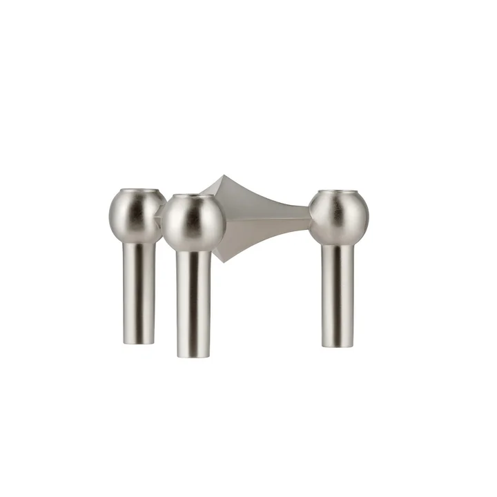 Stoff Nagel - Kerzenhalter, Chrom gebürstet