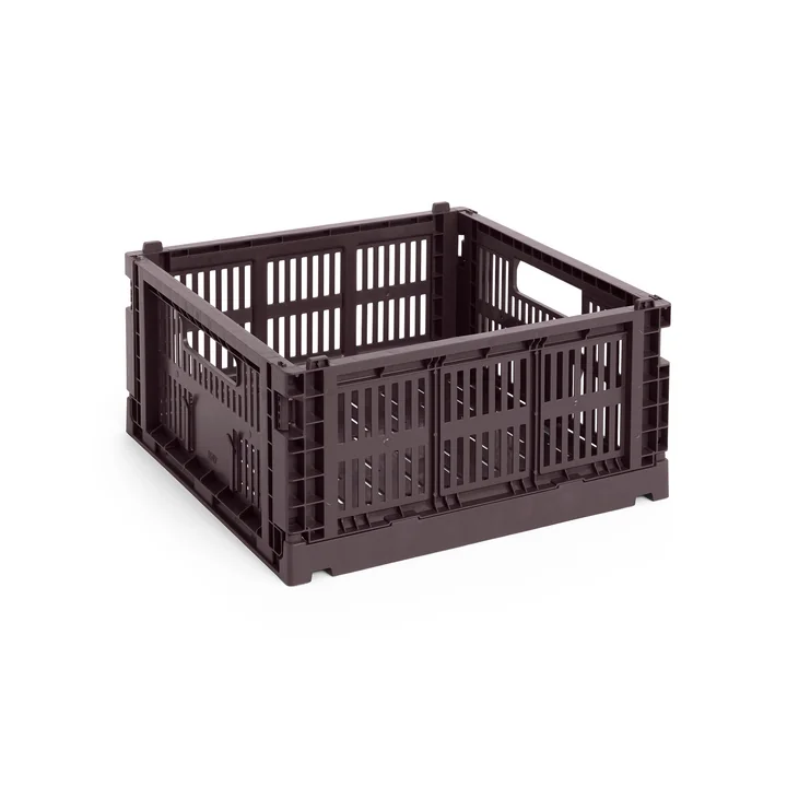 HAY - Colour Crate Korb Square M, 29,5 x 29,5 cm, bordeaux, recycled
