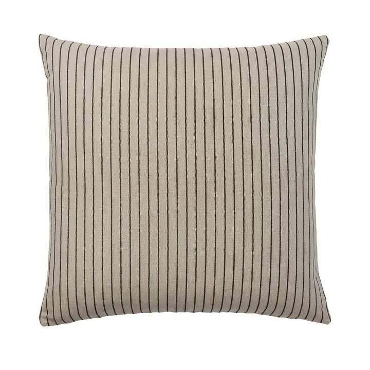 Broste Copenhagen - Karen Kissenbezug, 60 x 60 cm, light beige / schwarz