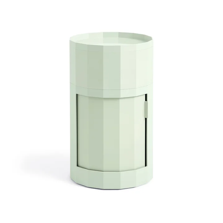 HAY - Facet Cabinet mit Füßen und Rollen, hoch, soft mint