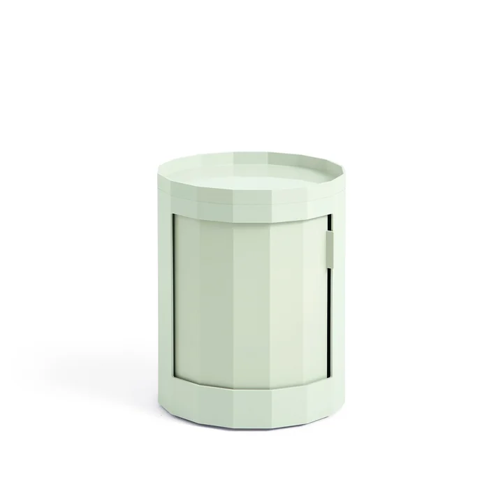 HAY - Facet Cabinet mit Füßen und Rollen, niedrig, soft mint