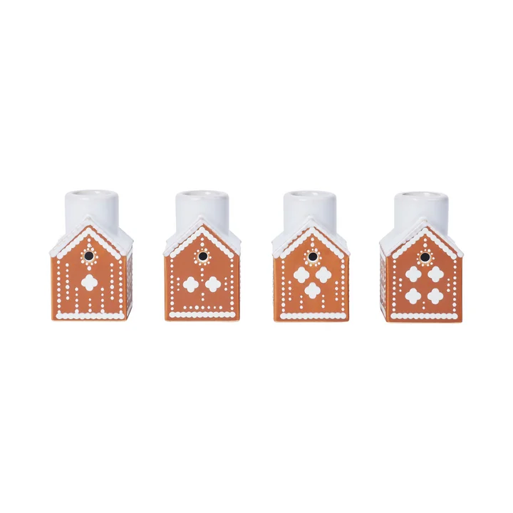 Kähler Design - Gingerbread Adventskerzenständer, braun (4er Set)