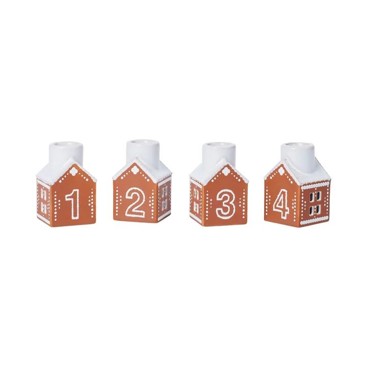 Kähler Design - Gingerbread Adventskerzenständer, braun (4er Set)