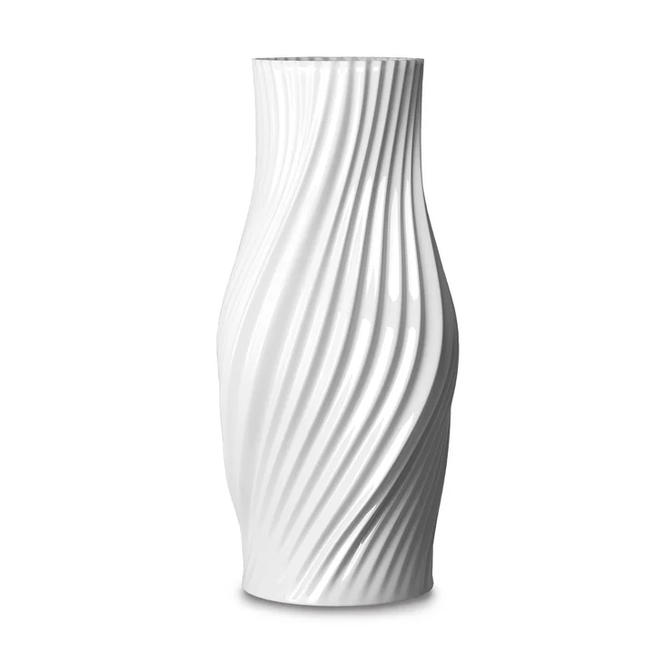 Lyngby Porcelæn - Twist Vase H 31 cm, weiß