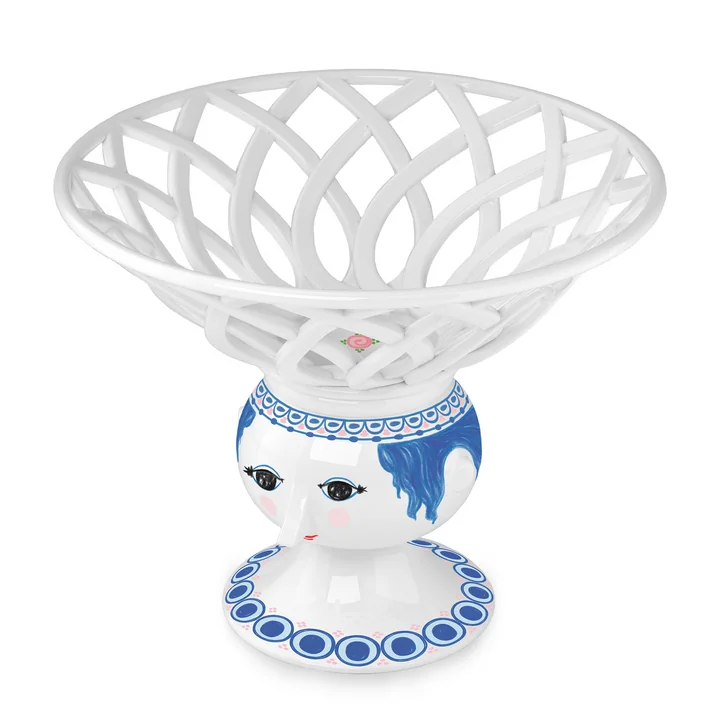 Bjørn Wiinblad - Dora Obstschale auf Fuß, Ø 25 cm, blau