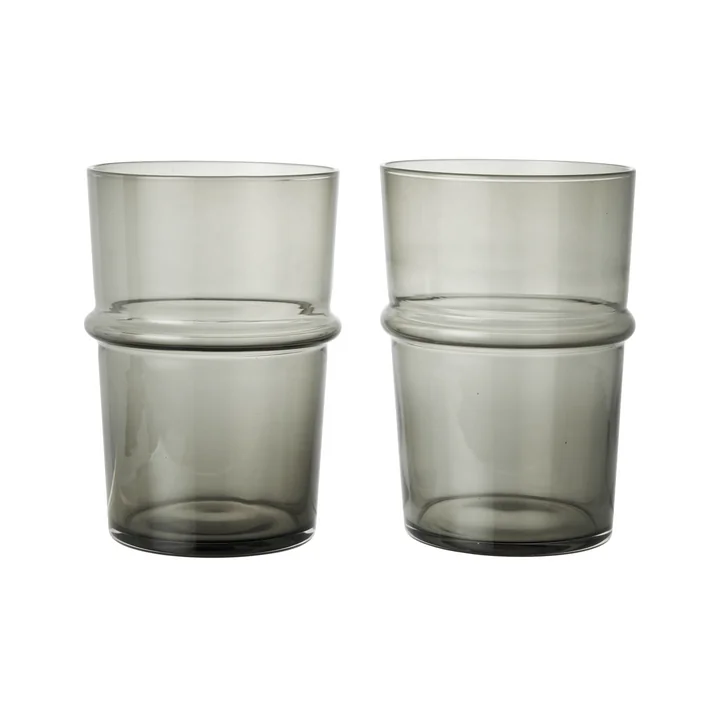 Ferm Living - Boya Tall Trinkglas, 45 cl, rauchgrau (2er Set)