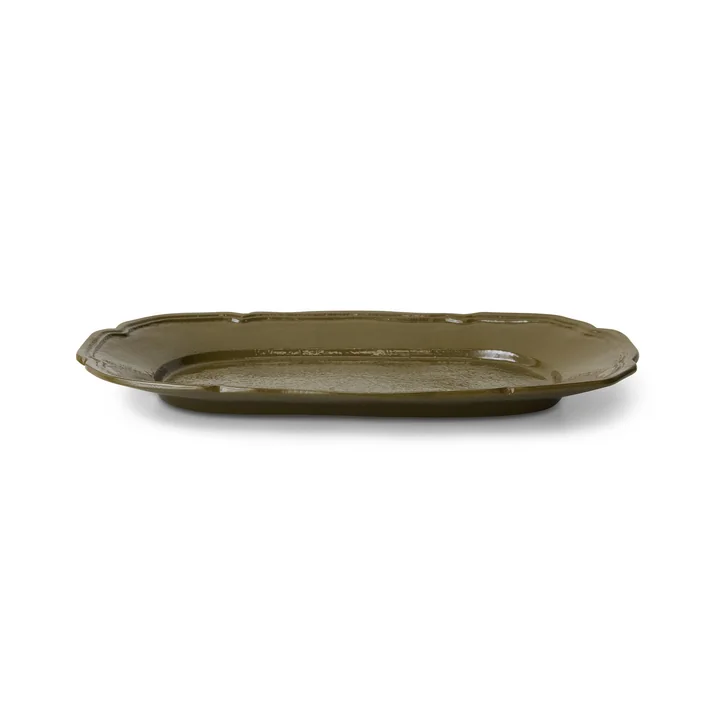 HKliving - New Classics Serviertablett, 35 x 21 cm, olive