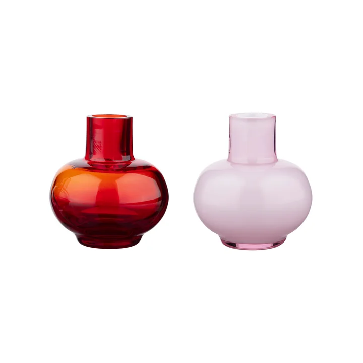 Marimekko - Mini Vase Ø 5,5 x H 6 cm, rubinrot / pink (2er-Set) (Herbst / Winter 2025)