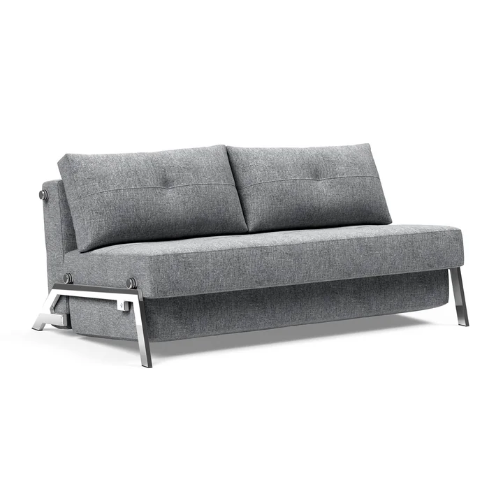 Innovation Living - Cubed 160 Schlafsofa, 165 x 103 cm, chrome / hellgrau (565 Twist Granite)