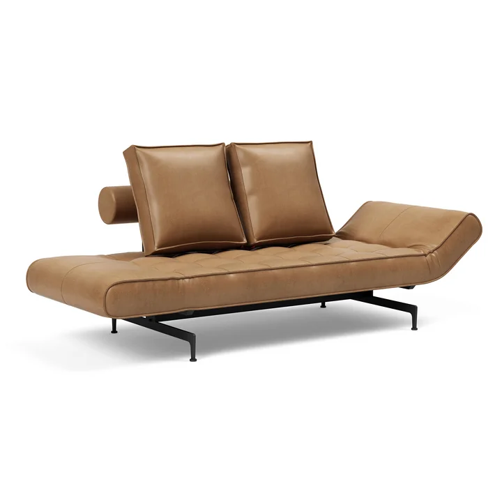 Innovation Living - Ghia Laser Schlafsofa, 210 x 93 cm, Leder braun (Mix 551 Faunal)