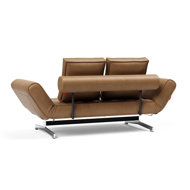 Innovation Living - Ghia Laser Schlafsofa, 210 x 93 cm, Leder braun (Mix 551 Faunal)