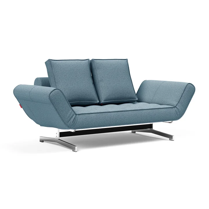 Innovation Living - Ghia Schlafsofa, 90 x 210 cm, chrom / hellblau (525 Mixed Dance)