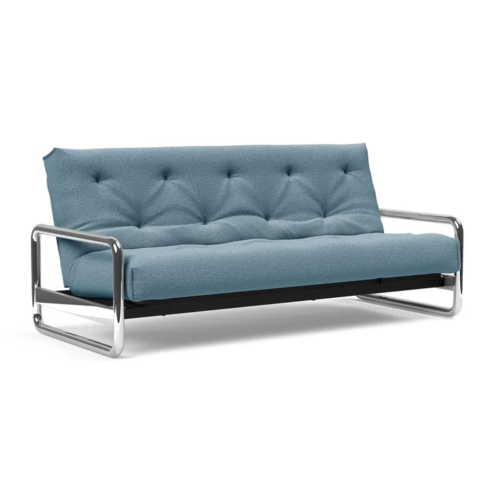 Innovation Living - Lomira Classic Schlafsofa, incl. Nordic Matratze, 140 x 200 cm (525 Mixed Dance Light Blue)