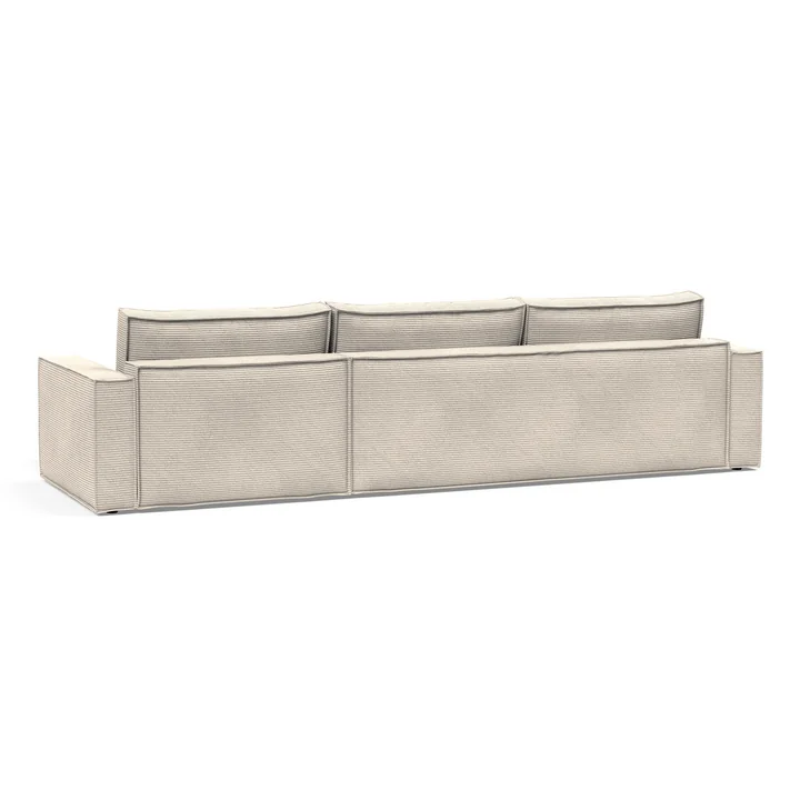 Innovation Living - Newilla Schlafsofa mit Lounger, 346 x 190 cm, elfenbein (595 Corduroy)
