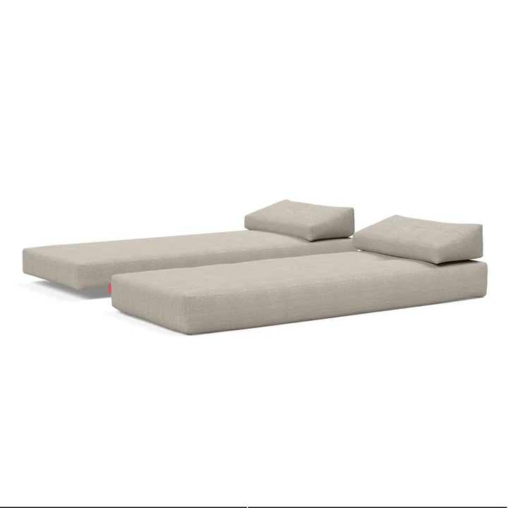 Innovation Living - Sigmund Alu Schlafsofa, 200 x 84 cm, natur (579 Kenya Gravel)