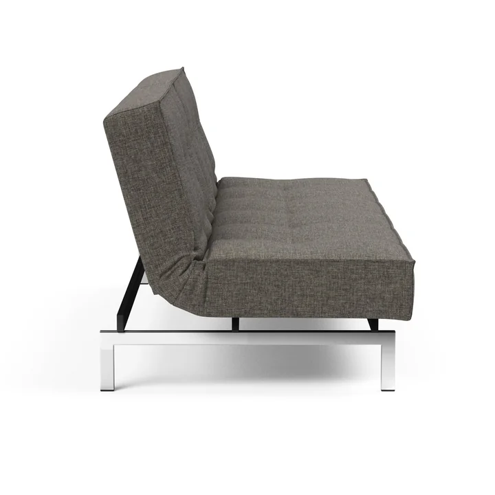 Innovation Living - Splitback Schlafsofa, 210 x 89 cm, chrome / dunkelgrau (216 Flashtex)