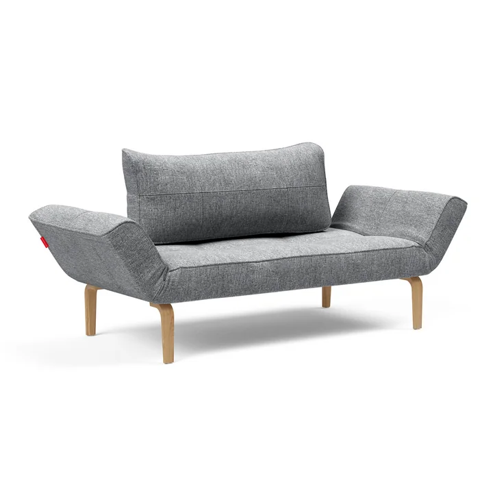 Innovation Living - Zeal Bow Schlafsofa, 200 x 72 cm, Eiche natur / grau (565 Twist Granite)