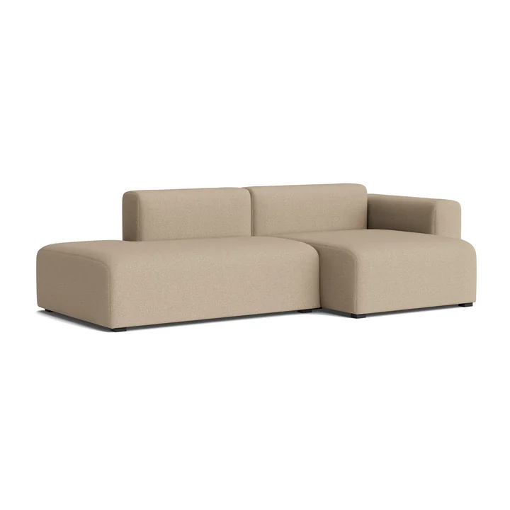 HAY - Mags Sofa 2,5 Sitzer mit niedriger Armlehne rechts, Kombination 3, warm grey (Maglia)