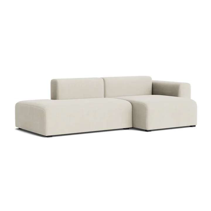 HAY - Mags Sofa 2,5 Sitzer mit niedriger Armlehne rechts, Kombination 3, creme (Linara 440)