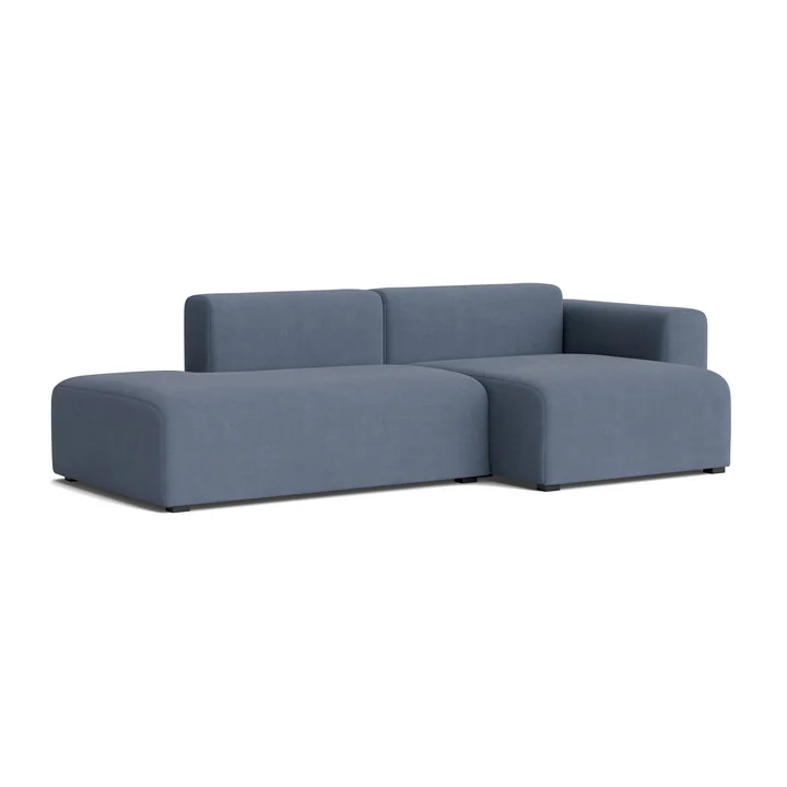HAY - Mags Sofa 2,5 Sitzer mit niedriger Armlehne rechts, Kombination 3, blau (Linara 198)