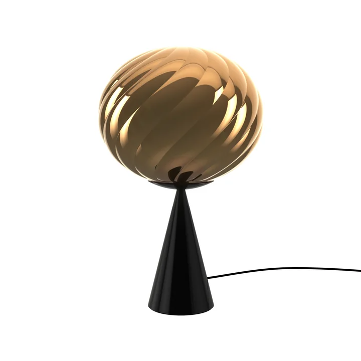 Tom Dixon - Whirl Cone Fat LED Tischleuchte, gold / schwarz