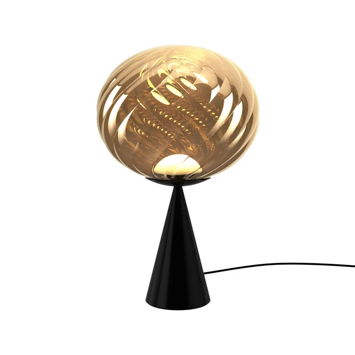Tom Dixon - Whirl Cone Fat LED Tischleuchte, gold / schwarz