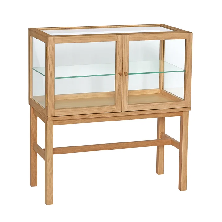 Hübsch Interior - Poetic Display Schrank, H 88 cm, Glas / Eiche natur