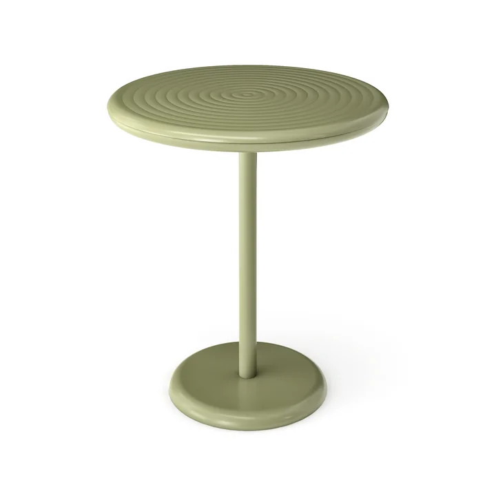 Tom Dixon - Groove Round Gartentisch, Ø 69,7 cm, moosgrün