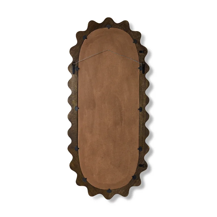 HKliving - Ripple Wandspiegel, 135 x 61 cm, Mango natur