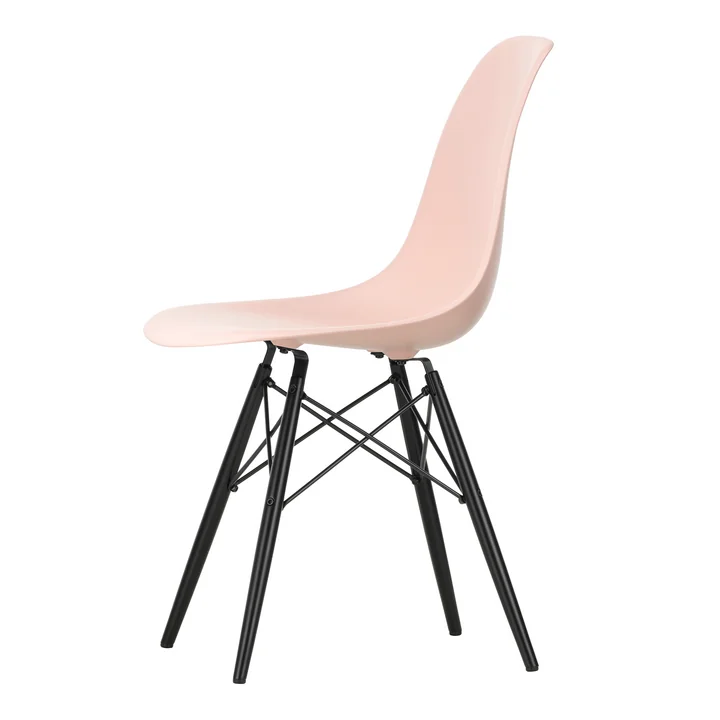 Vitra - Eames Plastic Side Chair DSW RE, Ahorn schwarz / zartrosé 