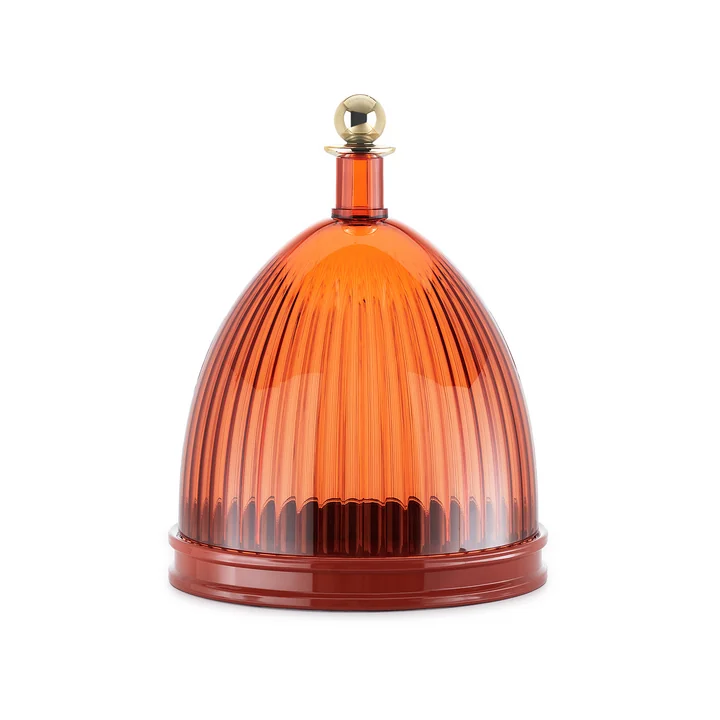 Kartell - La Coupole Tablett mit Glocke, bernstein / ziegelsteinrot